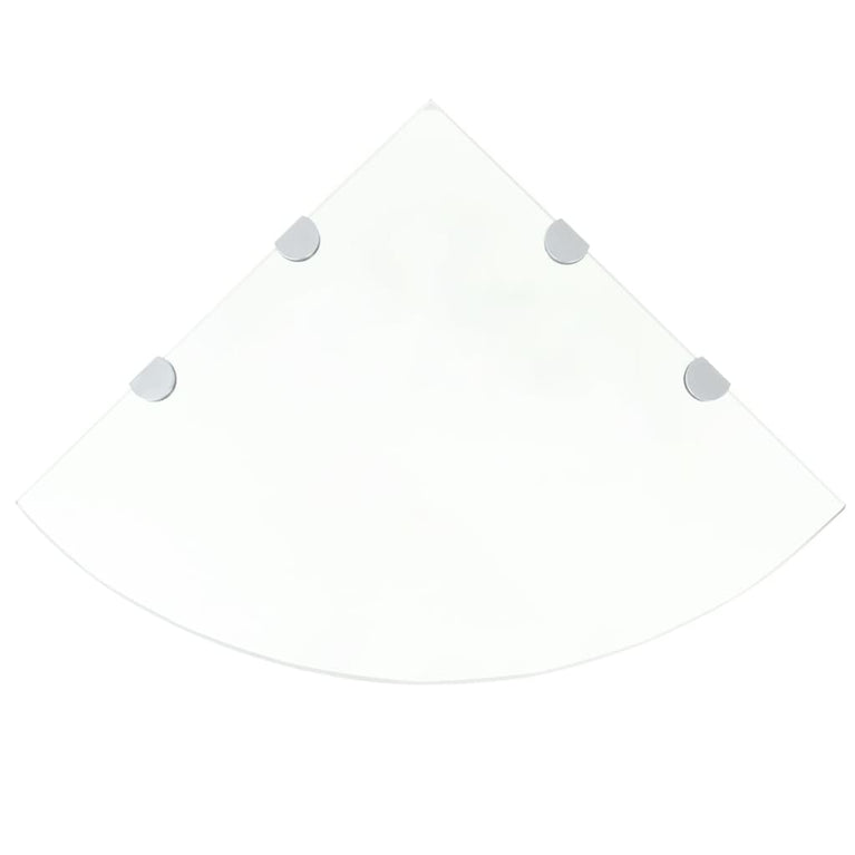 Hoekschappen 2 st met chromen dragers 45x45 cm glas transparant MeubelReus