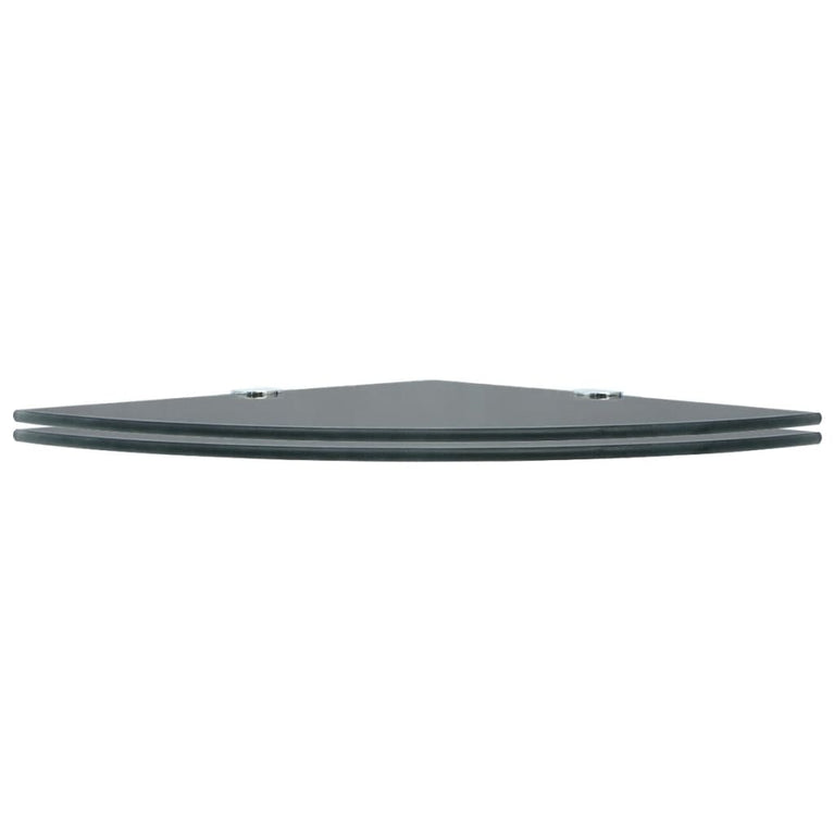 Hoekschappen 2 st met chromen dragers 35x35 cm glas zwart MeubelReus