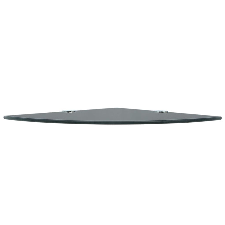 Hoekschappen 2 st met chromen dragers 35x35 cm glas zwart MeubelReus