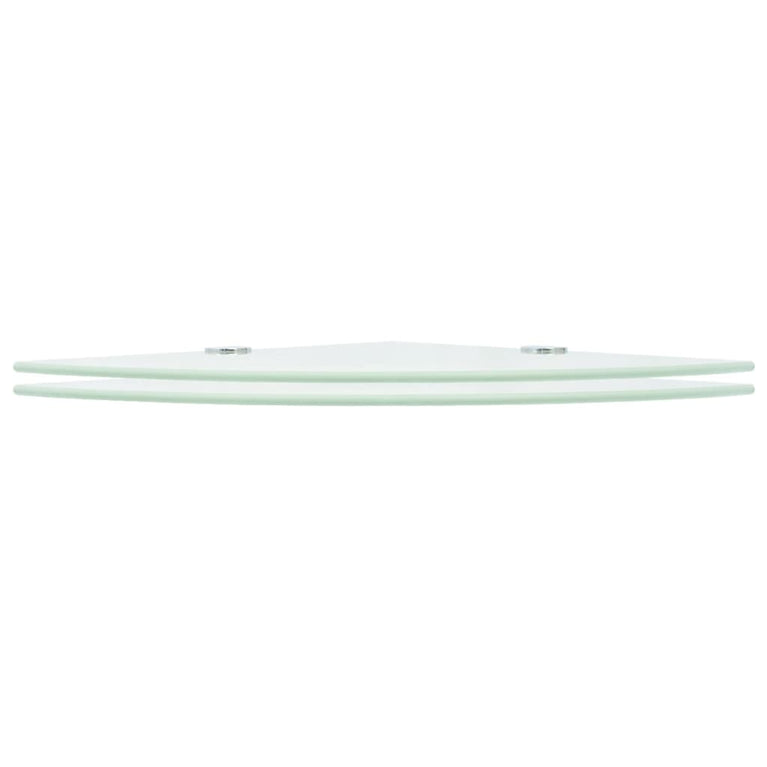 Hoekschappen 2 st met chromen dragers 25x25 cm glas wit MeubelReus