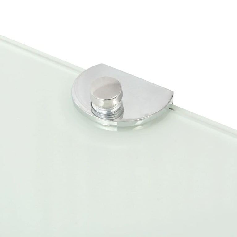 Hoekschappen 2 st met chromen dragers 35x35 cm glas wit MeubelReus