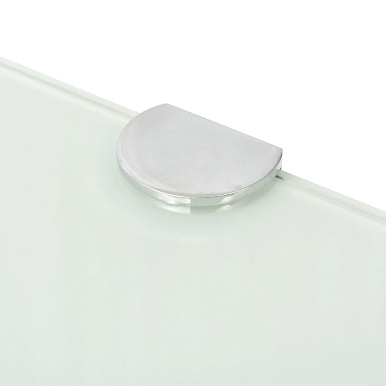 Hoekschappen 2 st met chromen dragers 35x35 cm glas wit MeubelReus