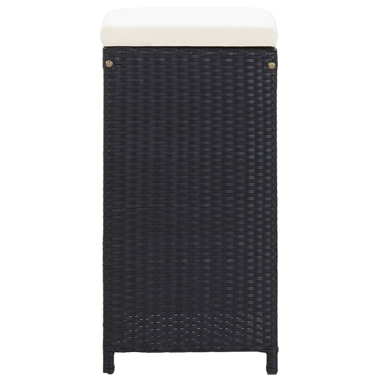 7-delige Tuinbarset met kussens poly rattan zwart MeubelReus