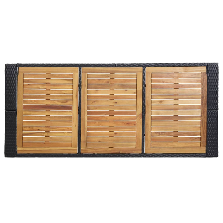 7-delige Tuinbarset met kussens poly rattan zwart MeubelReus