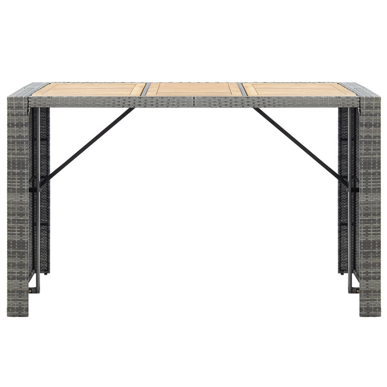 7-delige Tuinbarset met kussens poly rattan grijs MeubelReus