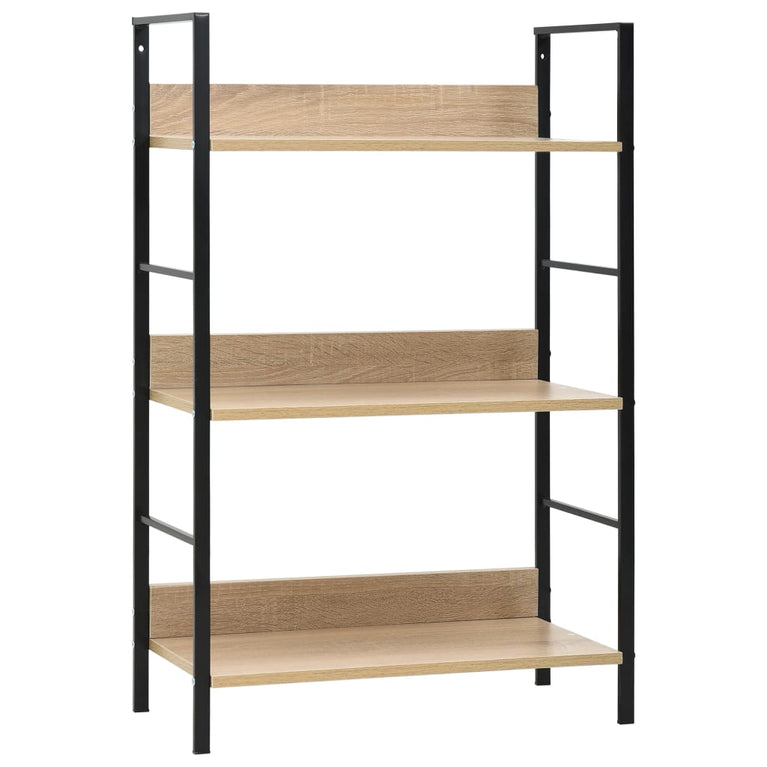 Boekenkast 3 schappen 60x27,6x90,5 cm bewerkt hout eikenkleurig MeubelReus
