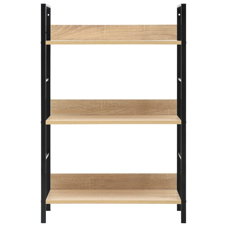 Boekenkast 3 schappen 60x27,6x90,5 cm bewerkt hout eikenkleurig MeubelReus