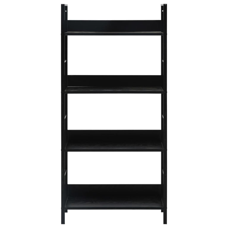 Boekenkast met 4 schappen 60x27,6x90,5 cm bewerkt hout zwart MeubelReus
