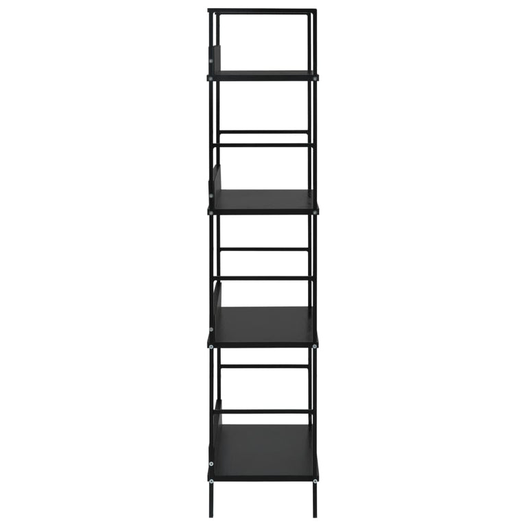 Boekenkast met 4 schappen 60x27,6x90,5 cm bewerkt hout zwart MeubelReus