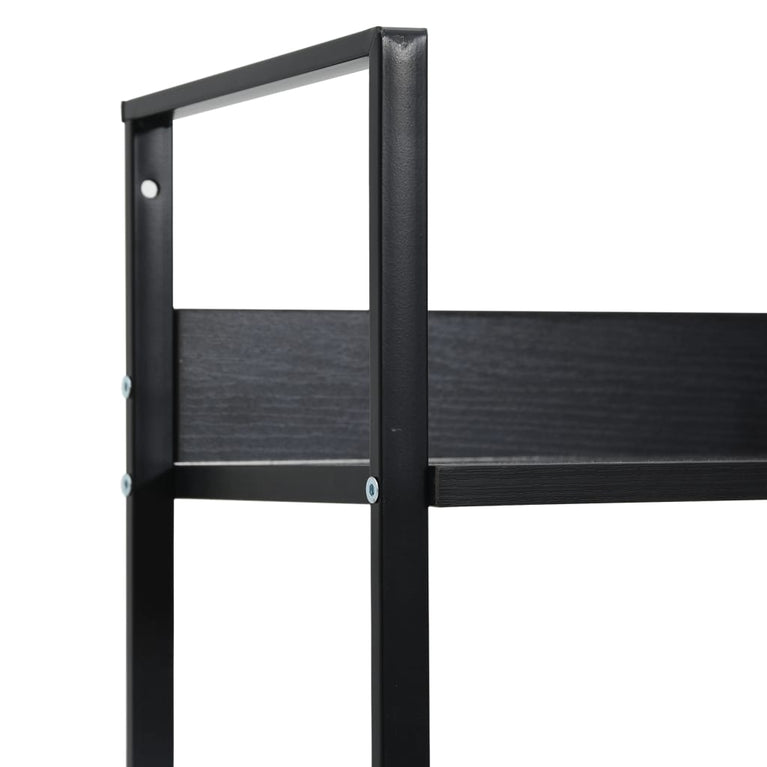 Boekenkast met 4 schappen 60x27,6x90,5 cm bewerkt hout zwart MeubelReus