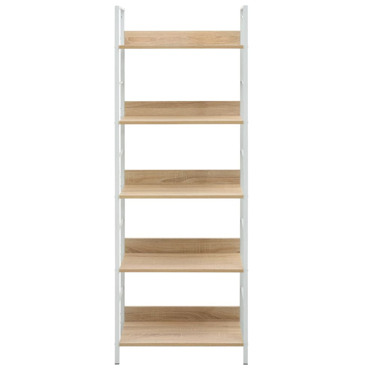 Boekenkast 5 schappen 60x27,6x158,5 cm bewerkt hout eikenkleur MeubelReus