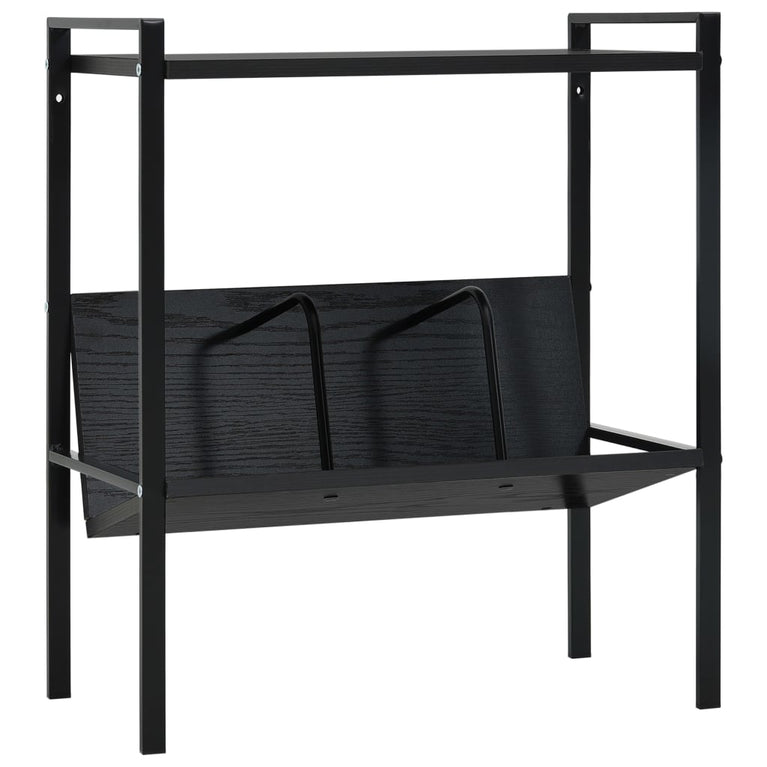 Boekenkast met 2 schappen 52x28x59 cm bewerkt hout zwart MeubelReus
