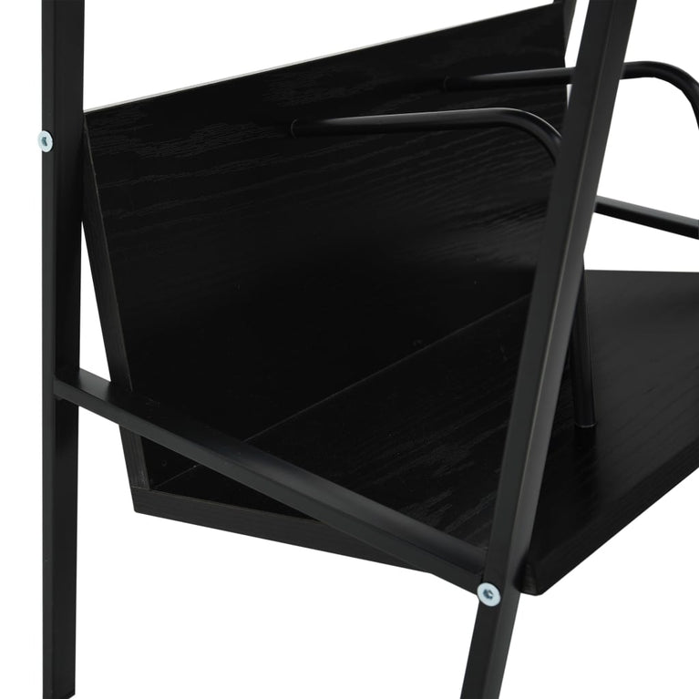 Boekenkast met 2 schappen 52x28x59 cm bewerkt hout zwart MeubelReus