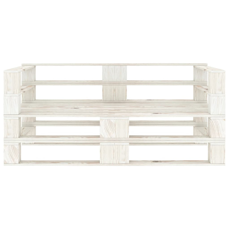 Tuinbank 2-zits pallet hout wit MeubelReus