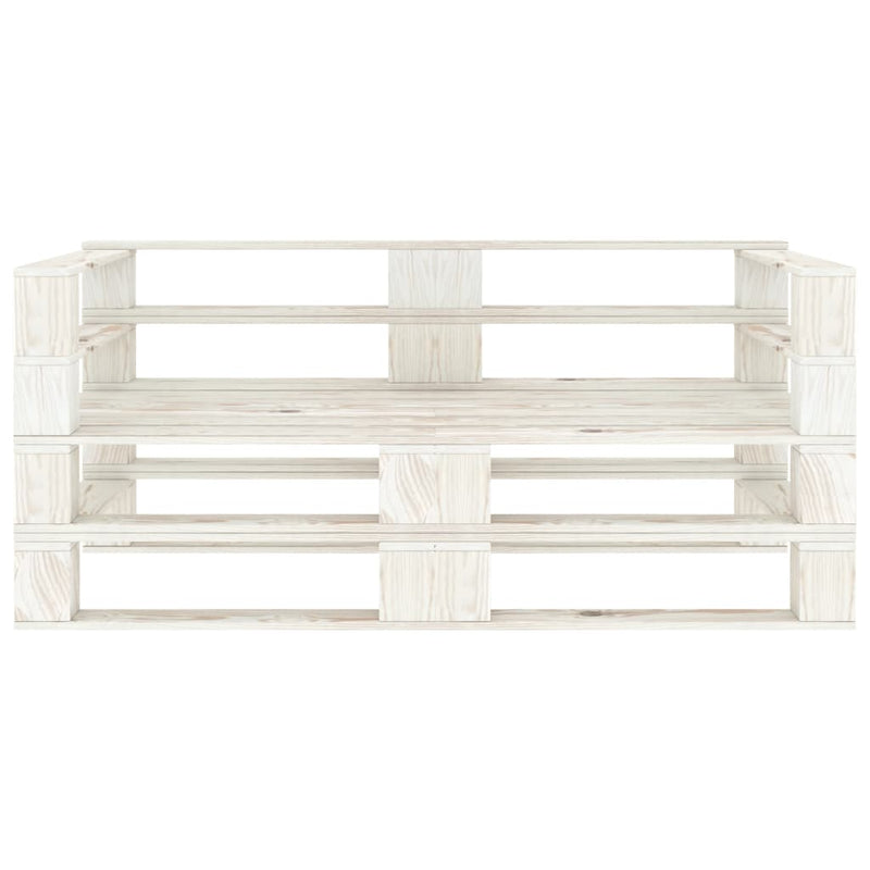 Tuinbank 2-zits pallet hout wit MeubelReus