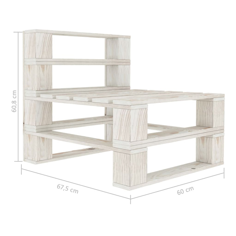 Tuinbank 4-zits pallet hout wit MeubelReus