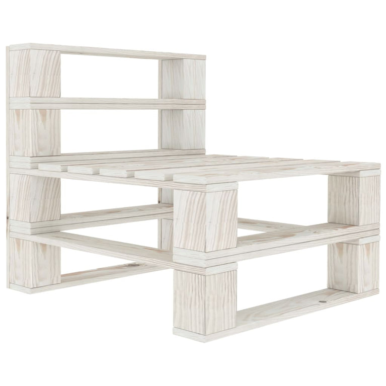 Tuinbank 4-zits pallet hout wit MeubelReus