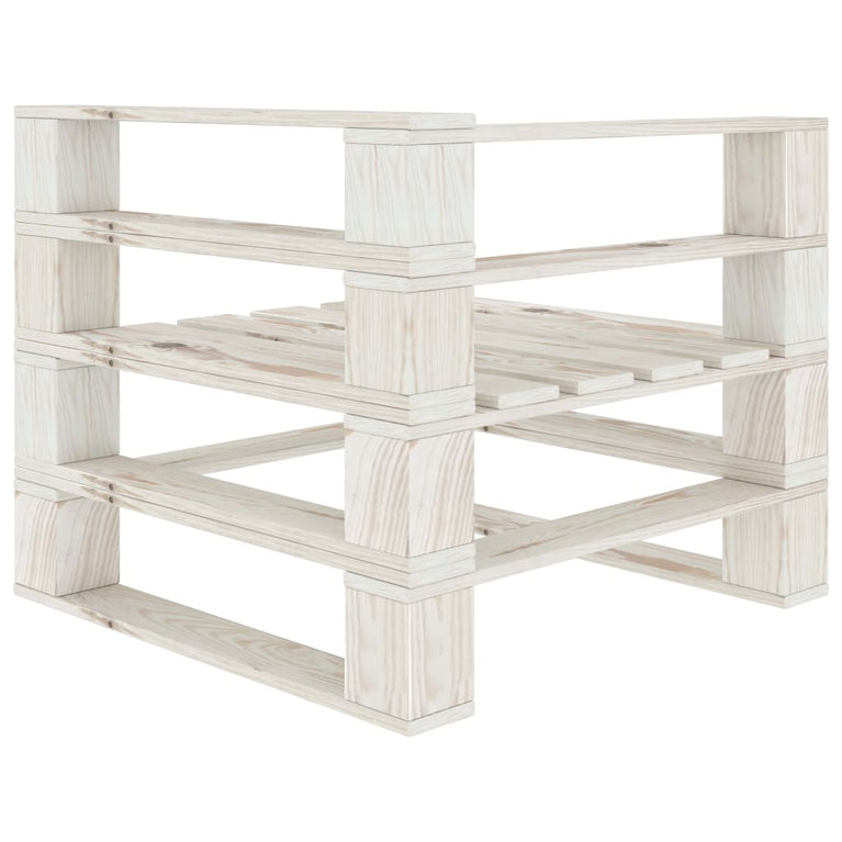 Tuinbank 4-zits pallet hout wit MeubelReus