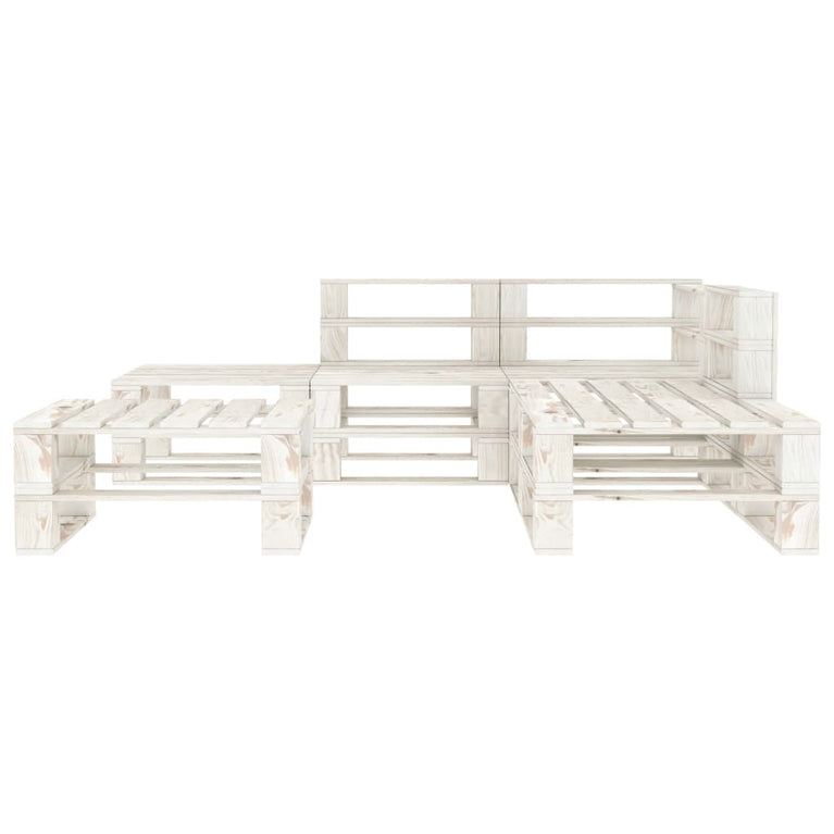 6-delige Loungeset pallet hout wit