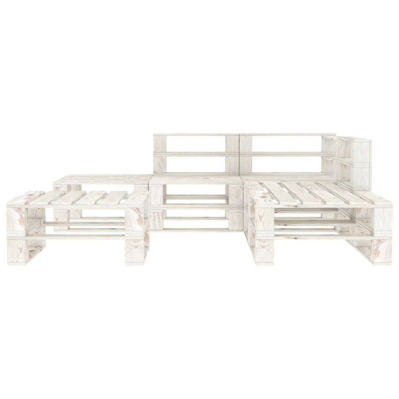 6-delige Loungeset pallet hout wit