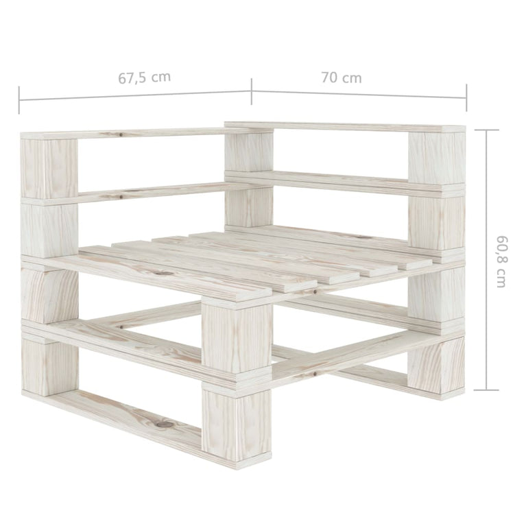 Tuinhoekbank met crèmekleurige kussens pallet hout MeubelReus