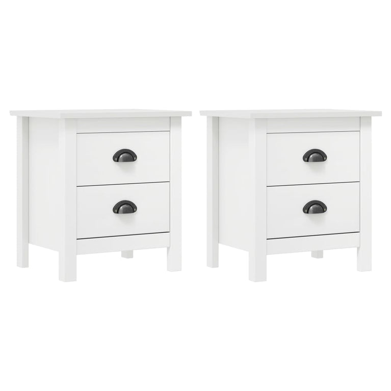 Nachtkastjes 2 st Hill 46x35x49,5 cm grenenhout wit MeubelReus