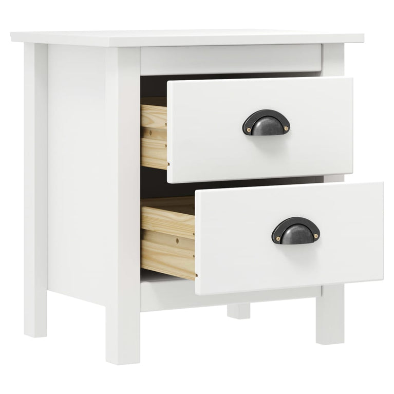 Nachtkastjes 2 st Hill 46x35x49,5 cm grenenhout wit MeubelReus