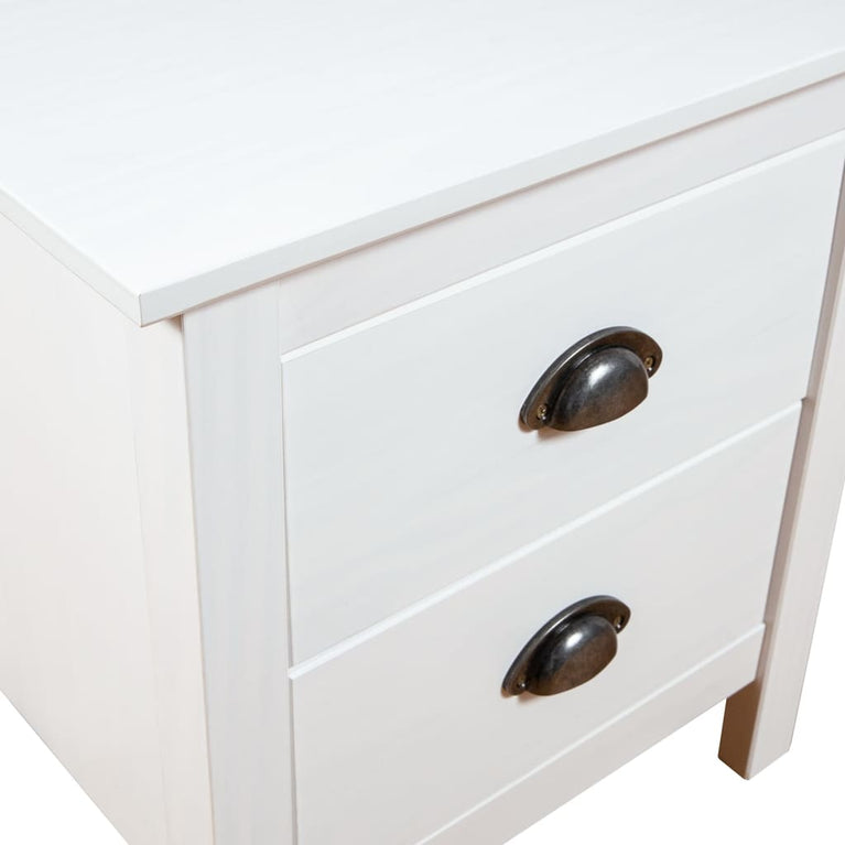 Nachtkastjes 2 st Hill 46x35x49,5 cm grenenhout wit MeubelReus