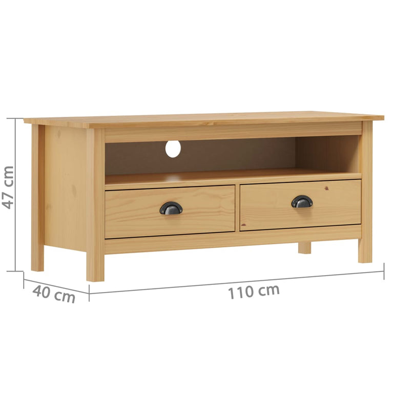 Tv-meubel Hill 110x40x47 cm grenenhout honingbruin MeubelReus