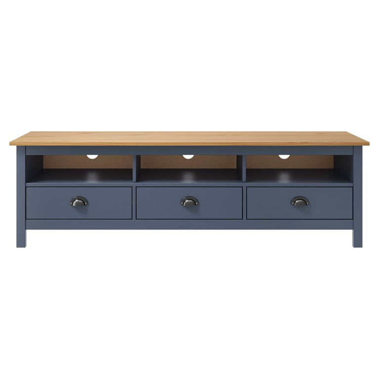 Tv-meubel Hill 158x40x47 cm massief grenenhout grijs MeubelReus