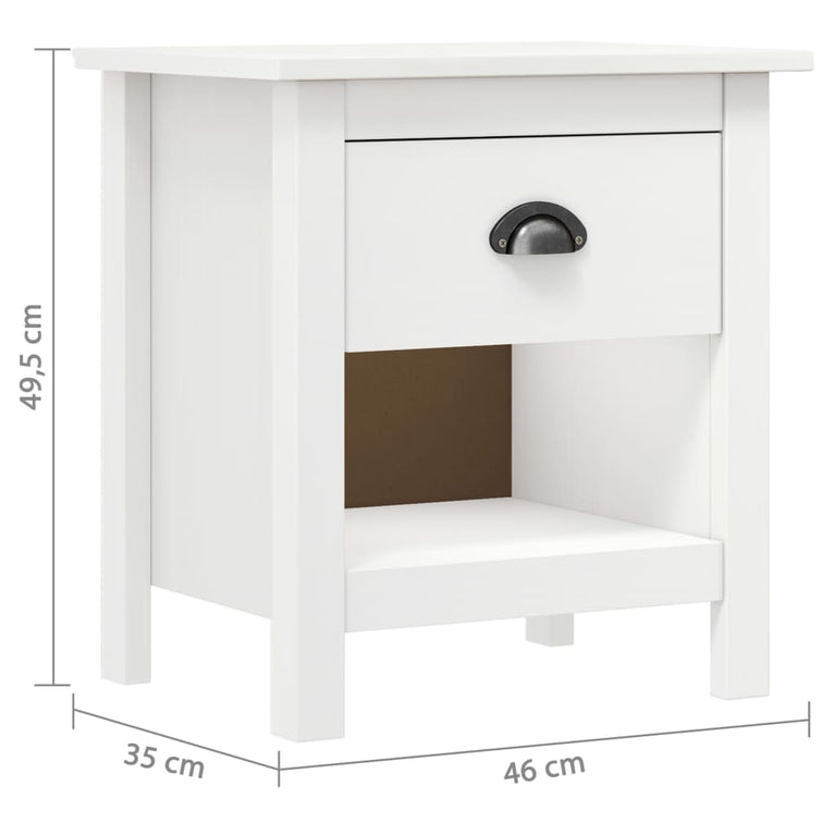 Nachtkastjes 2 st Hill Range 46x35x49,5 cm massief grenenhout MeubelReus