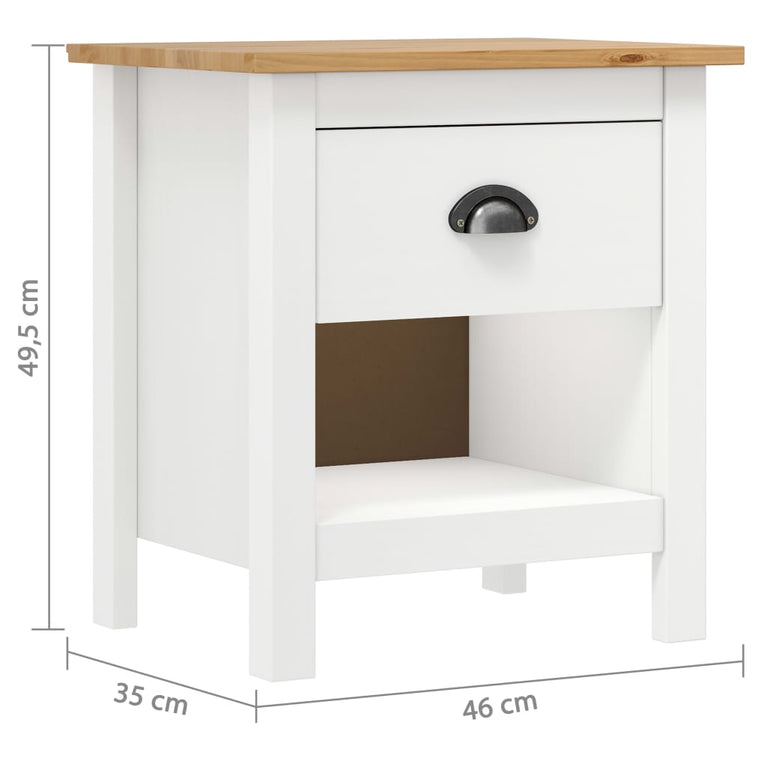 Nachtkastjes 2 st Hill Range 46x35x49,5 cm massief grenenhout MeubelReus