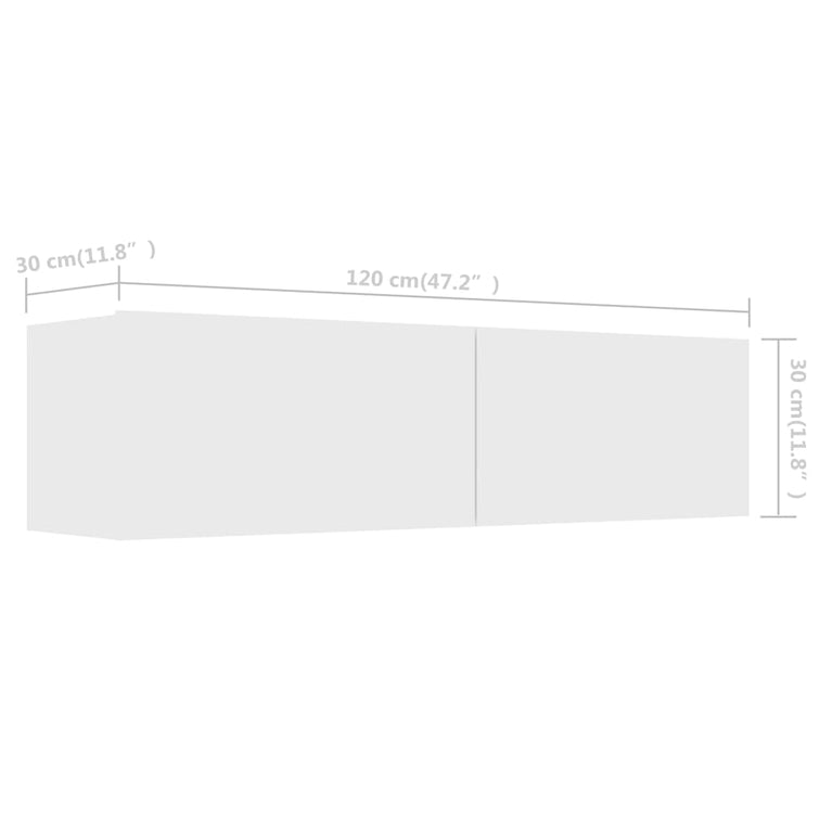 Tv-meubel 120x30x30 cm spaanplaat wit MeubelReus