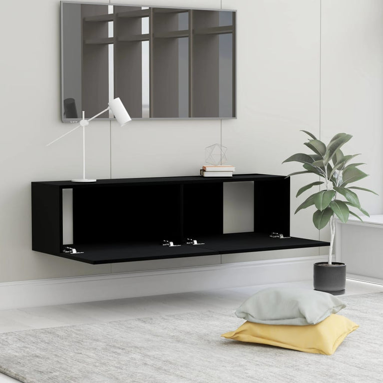 Tv-meubel 120x30x30 cm bewerkt hout zwart MeubelReus