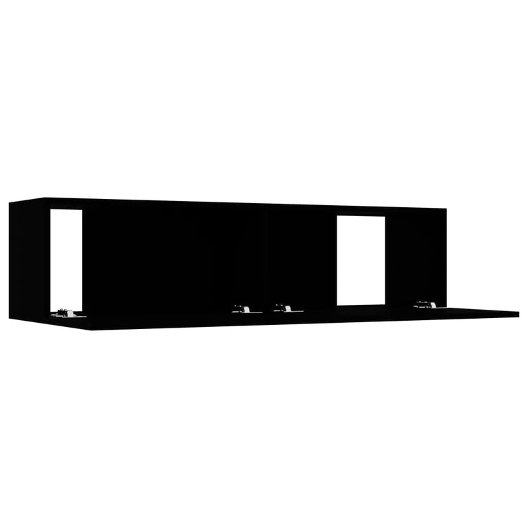 Tv-meubel 120x30x30 cm bewerkt hout zwart MeubelReus