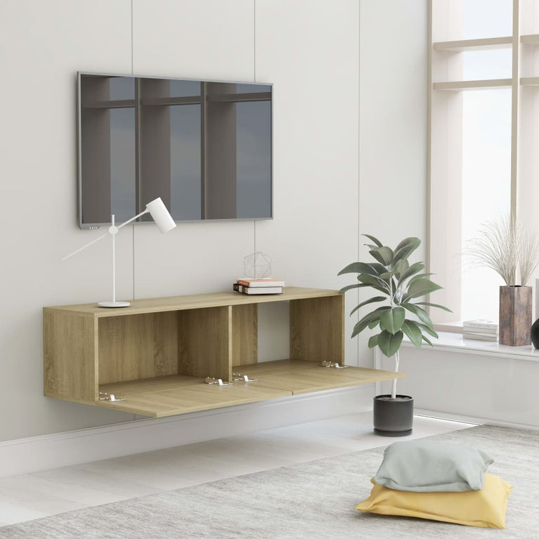 Tv-meubel 120x30x30 cm bewerkt hout sonoma eikenkleurig MeubelReus