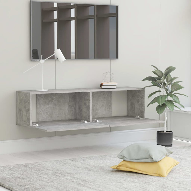 Tv-meubel 120x30x30 cm bewerkt hout betongrijs MeubelReus