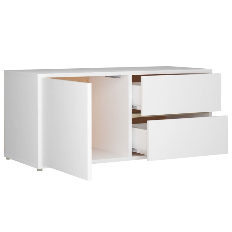 Tv-meubel 80x34x36 cm bewerkt hout wit MeubelReus