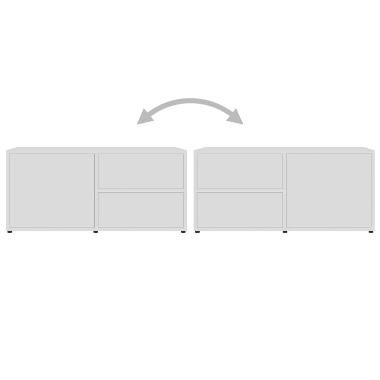 Tv-meubel 80x34x36 cm bewerkt hout wit MeubelReus