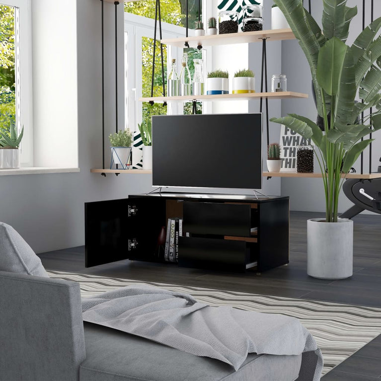 Tv-meubel 80x34x36 cm spaanplaat zwart MeubelReus