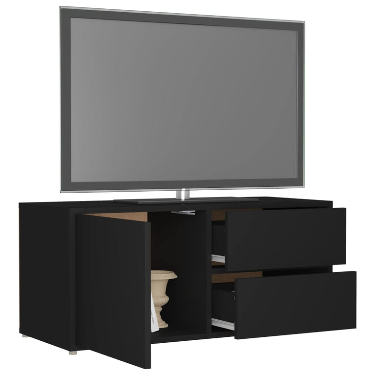 Tv-meubel 80x34x36 cm spaanplaat zwart MeubelReus