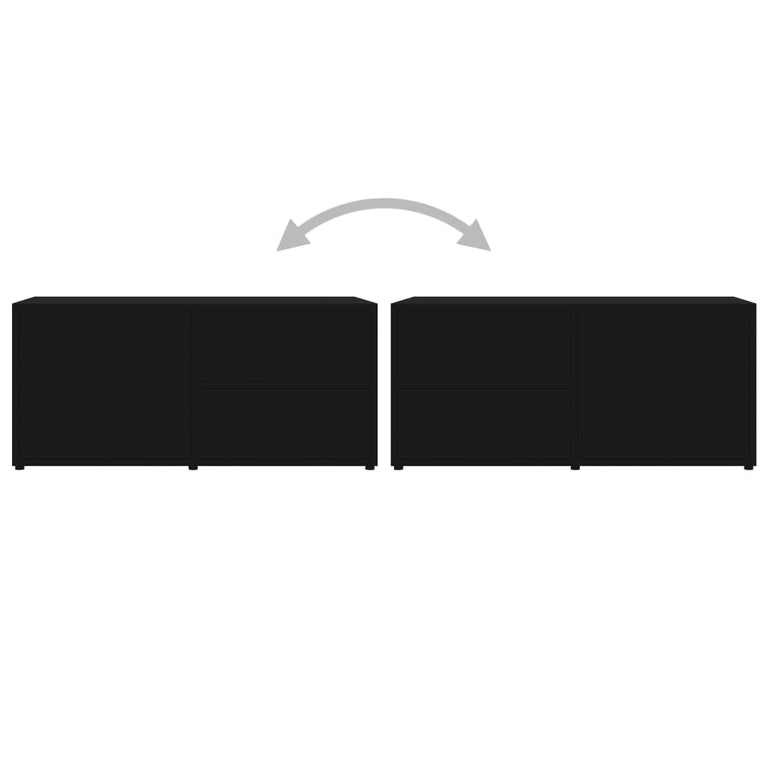 Tv-meubel 80x34x36 cm spaanplaat zwart MeubelReus