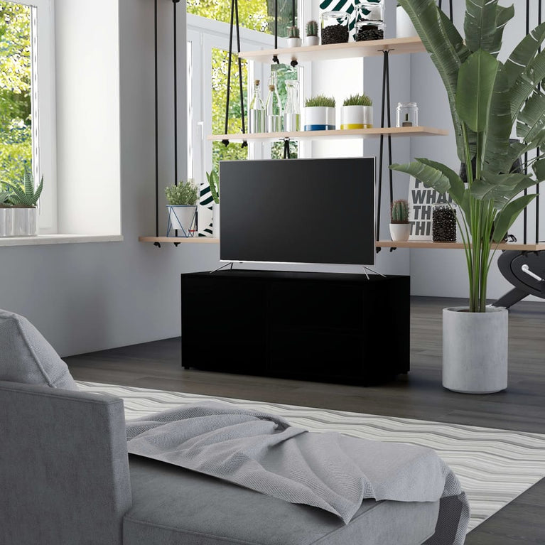 Tv-meubel 80x34x36 cm spaanplaat zwart MeubelReus