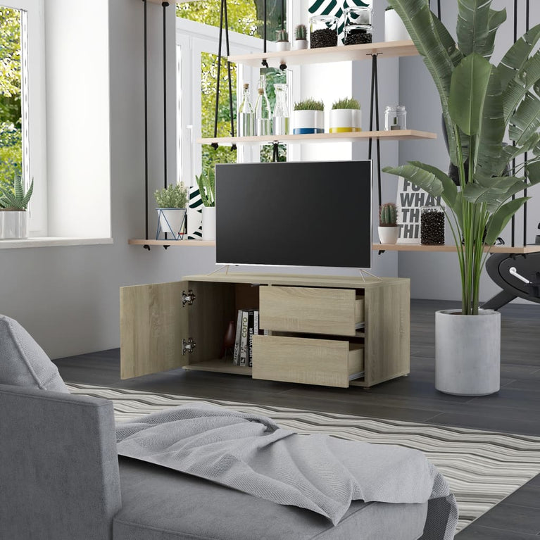 Tv-meubel 80x34x36 cm spaanplaat sonoma eikenkleurig MeubelReus