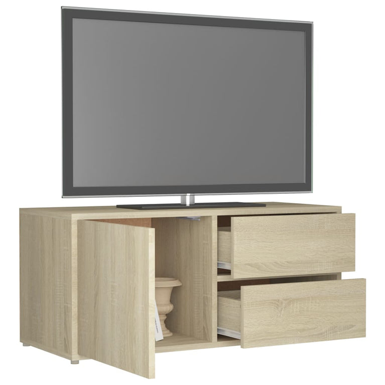 Tv-meubel 80x34x36 cm spaanplaat sonoma eikenkleurig MeubelReus
