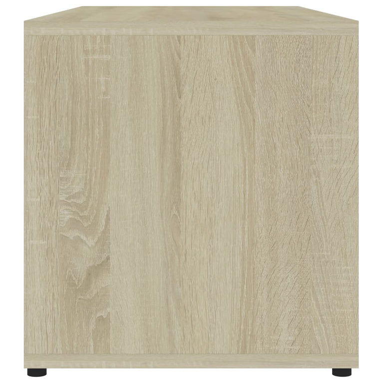 Tv-meubel 80x34x36 cm spaanplaat wit en sonoma eikenkleurig