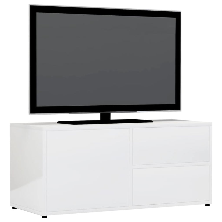 Tv-meubel 80x34x36 cm spaanplaat hoogglans wit MeubelReus