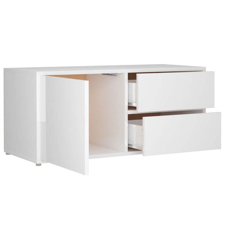 Tv-meubel 80x34x36 cm spaanplaat hoogglans wit MeubelReus