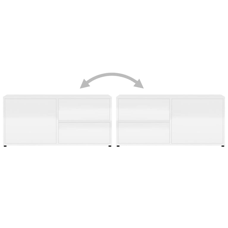 Tv-meubel 80x34x36 cm spaanplaat hoogglans wit MeubelReus