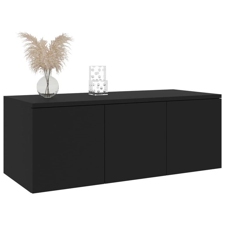 Tv-meubel 80x34x30 cm spaanplaat zwart MeubelReus